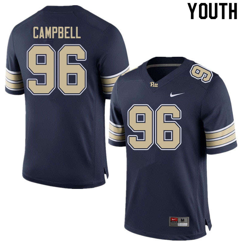 Youth #96 Jared Campbell Pitt Panthers College Football Jerseys Sale-Home Navy - Click Image to Close